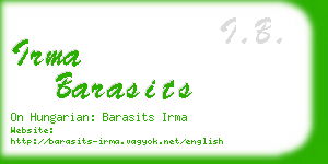 irma barasits business card